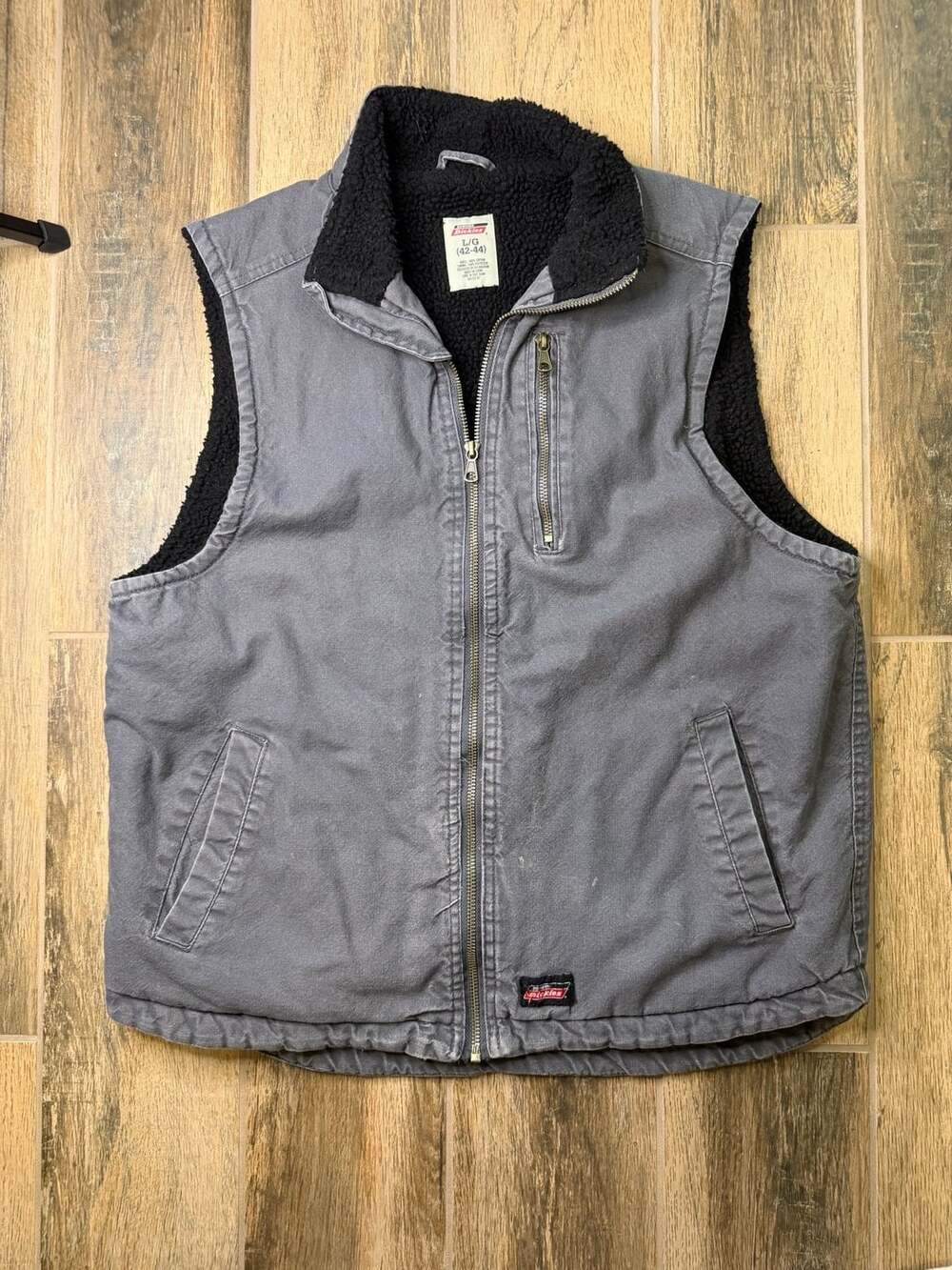 Dickies Sherpa Lined Canvas Workwear Vest Size L (42-44) Gray